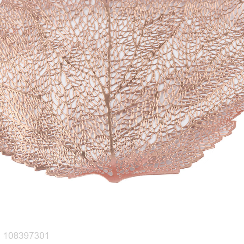 Best selling metallic laminated leaf table mat pvc table mat