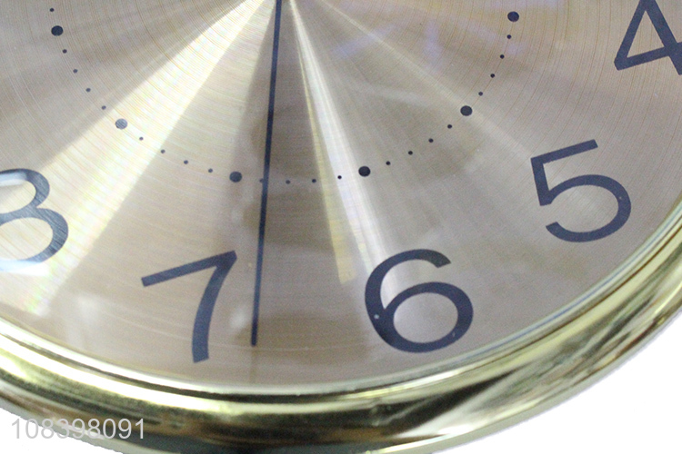 High quality golden metal battery wall clock home decoration