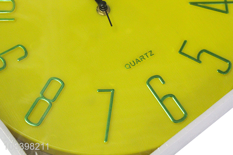 New arrival yellow round silent wall clock home modern clock