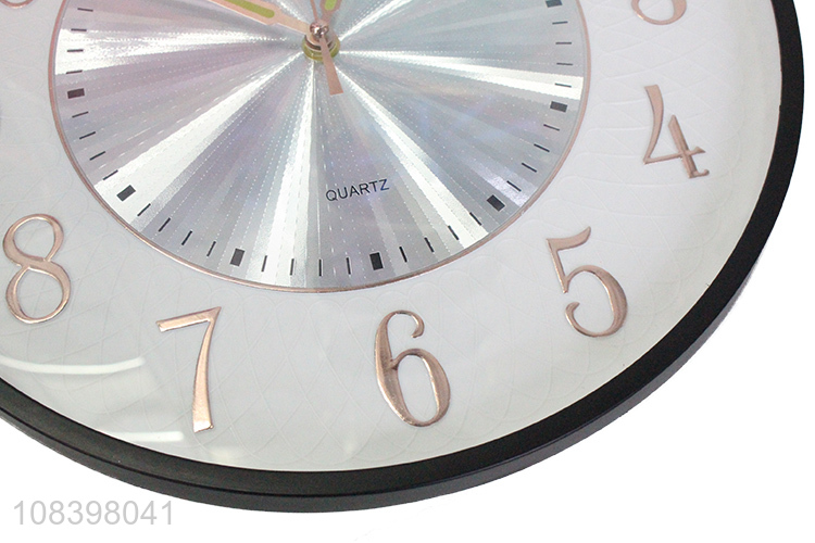 Best selling round metal clock silent plastic frame wall clock