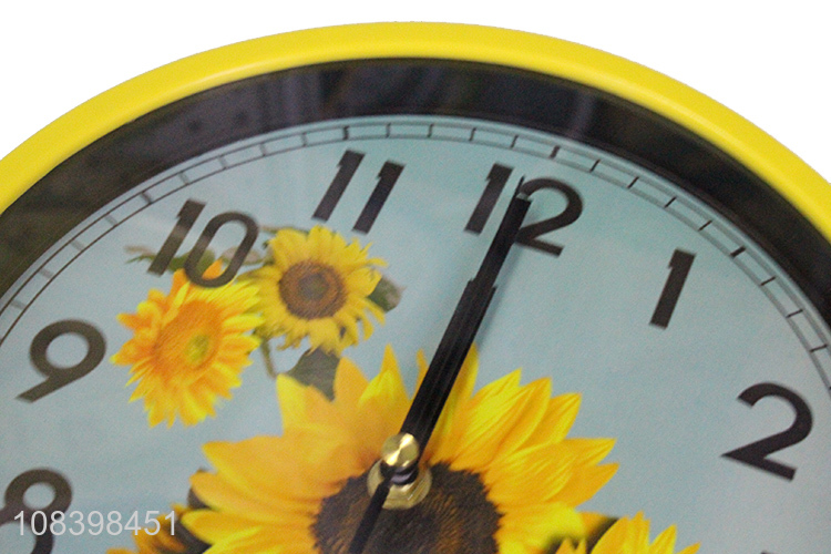 Wholesale price round sunflower decorative wall clock
