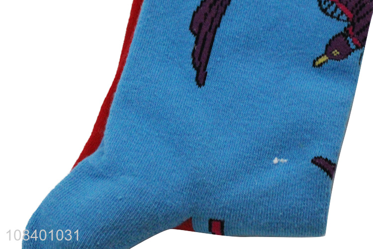 Popular products cartoon printed cotton crew socks