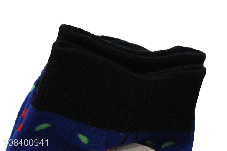 Top sale cotton printed breathable crew socks wholesale