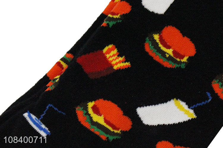 Best quality printed soft women socks crew socks for sale