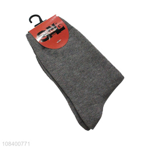 Factory price grey cotton breathable socks crew socks