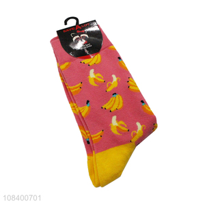 China products banana pattern girls breathable socks for sale