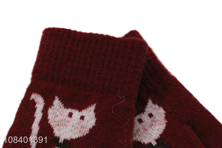 Yiwu factory animal printed warm gloves for children