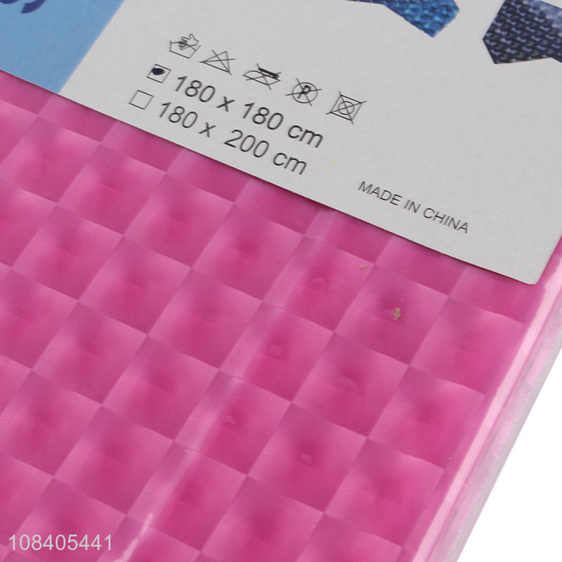 Wholesale 3D printing PEVA  shower curtain set with 8 grommets