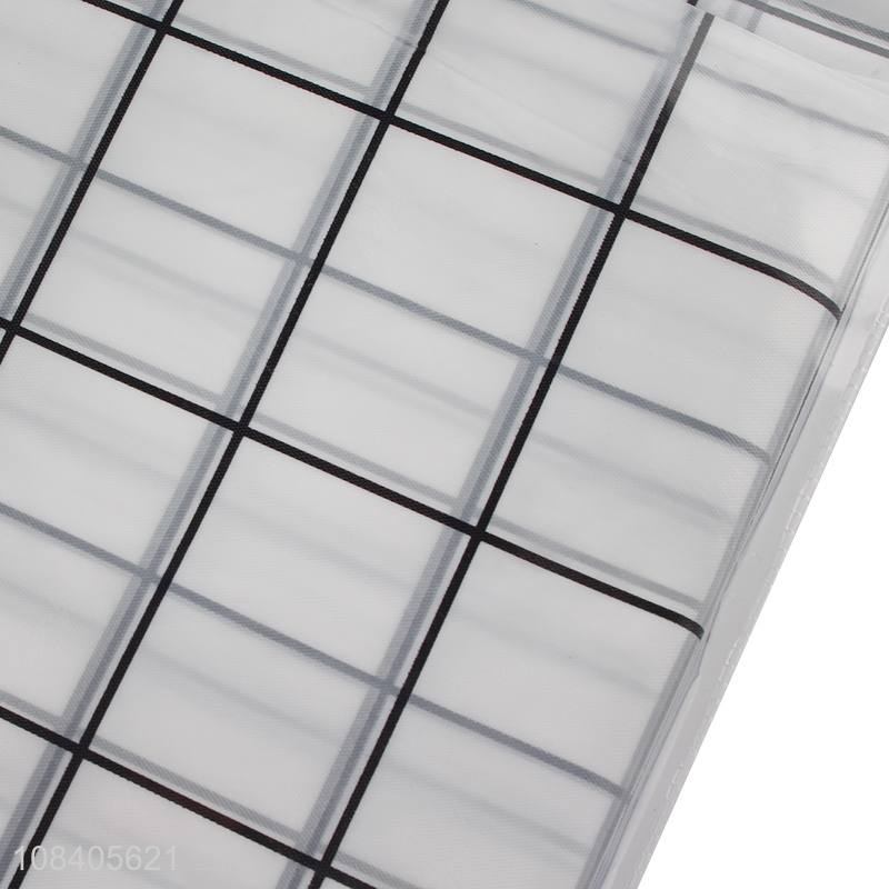 New arrival bathroom plaid satin shower curtain set with 8 grommets
