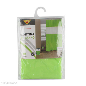 New arrival solid color durable PEVA shower curtain set with hooks