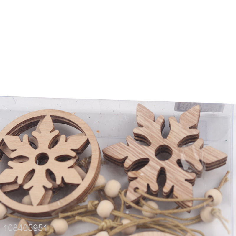 New arrival wooden snowflakes shape hanging ornaments