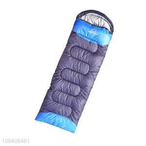 Wholesale outdoor winter warm stitchable envelope sleeping bag with cap