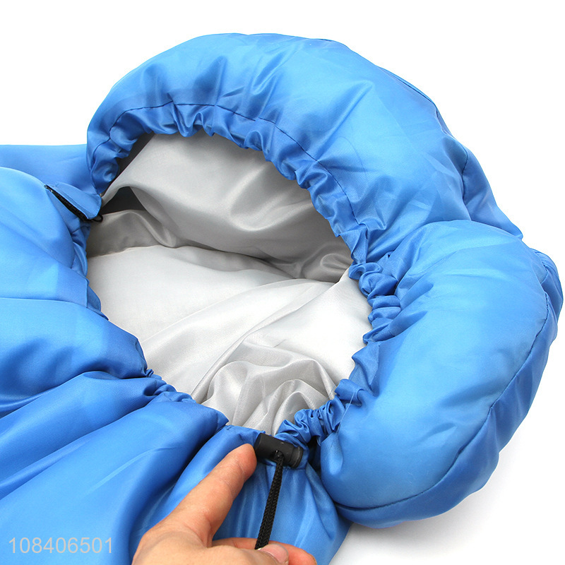 Hot sale ultralight folding envelope sleeping bag with cap for camping