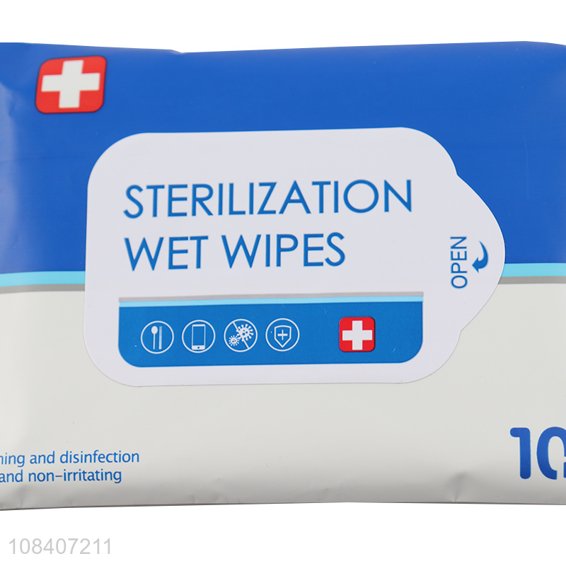 Wholesale 10 pieces sterilization wet wipes disinfecting wipes for adults