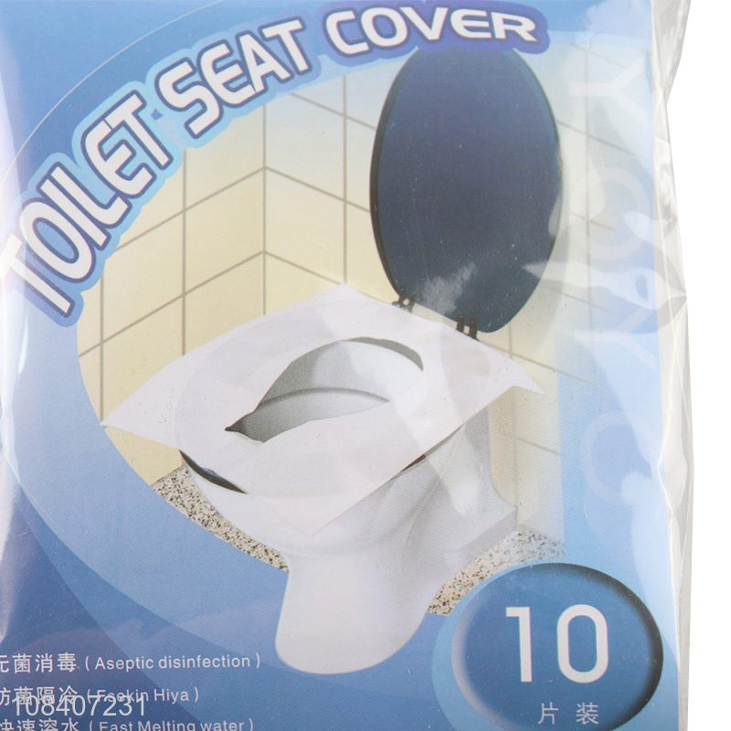 Wholesale 10 pieces disposable hygienic waterproof toilet seat cover pads