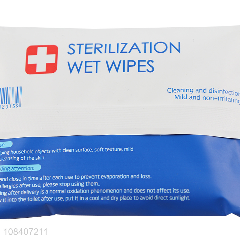Wholesale 10 pieces sterilization wet wipes disinfecting wipes for adults