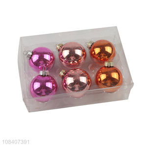 Hot products 6pcs <em>christmas</em> <em>balls</em> glass decorative <em>balls</em>