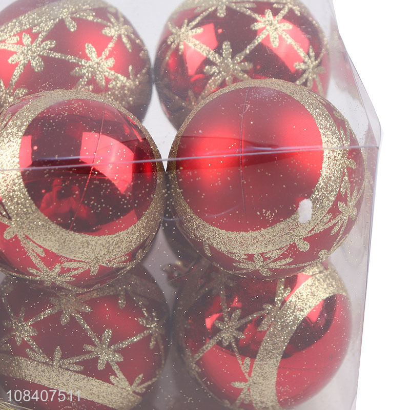 Best price 12pcs printing christmas ball for home party