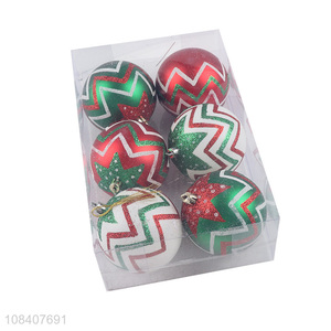 High quality 6pcs printing christmas balls home party decoration