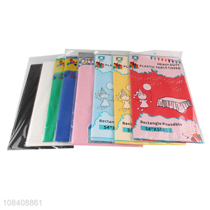 Wholesale solid color square waterproof PEVA <em>tablecloth</em> plastic table cloth