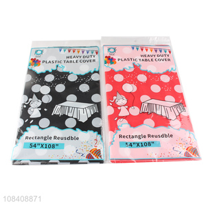 Hot sale polka dot square waterproof PEVA <em>tablecloth</em> party table cloth
