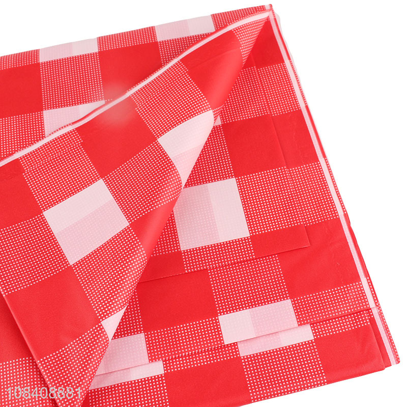 High quality check pattern square waterproof oilproof PEVA table cloth