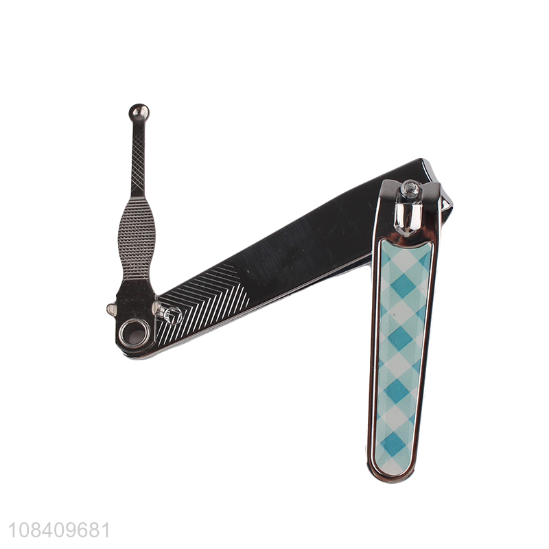 New-style heavy duty metal nail clipper with earwax spoon nail file