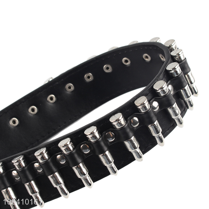 New design personalized punk bullet rivet belt pu leather belt men belt