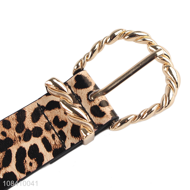 Wholesale womens belt imitation leather leopard print belt for girls