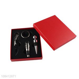 Hot sale 4pcs/set upgraded red wine opener tool kit corkscrew gift set