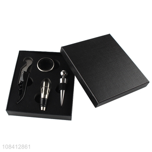 Good price 4pcs/set stainless steel <em>red</em> <em>wine</em> opener tool kit corkscrew set