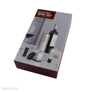 Wholesale luxury usb rechargeable eletric wine opener gift set for men