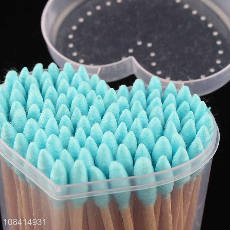 Factory supply 200 pieces bamboo stick cotton swabs makeup remover swabs