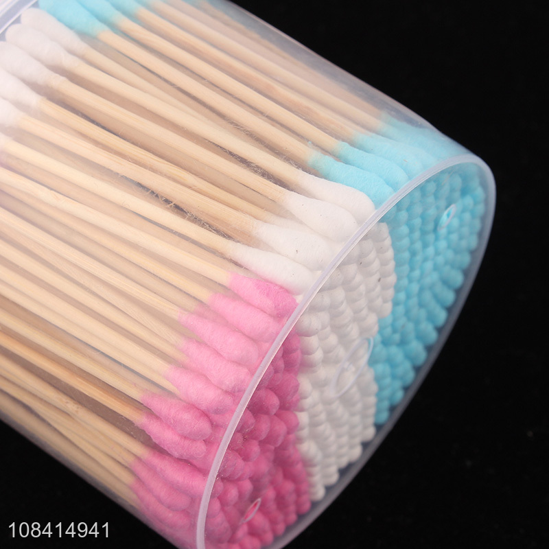 Wholesale 200 pieces bamboo stick cotton buds double tipped cotton swabs
