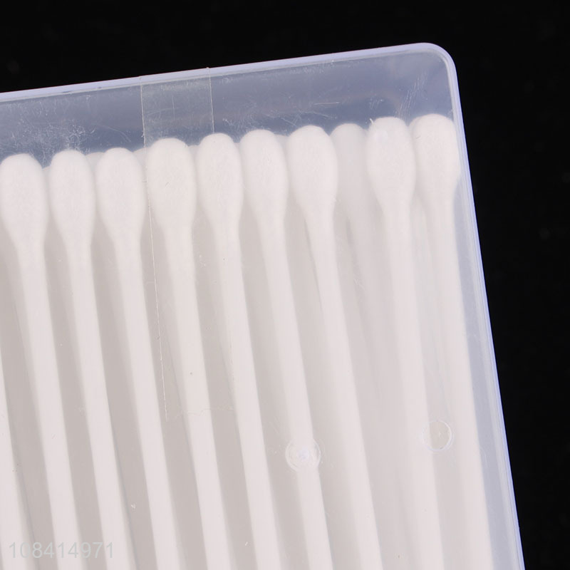 Good price 200 pieces plastic stick cotton swabs with double round tips