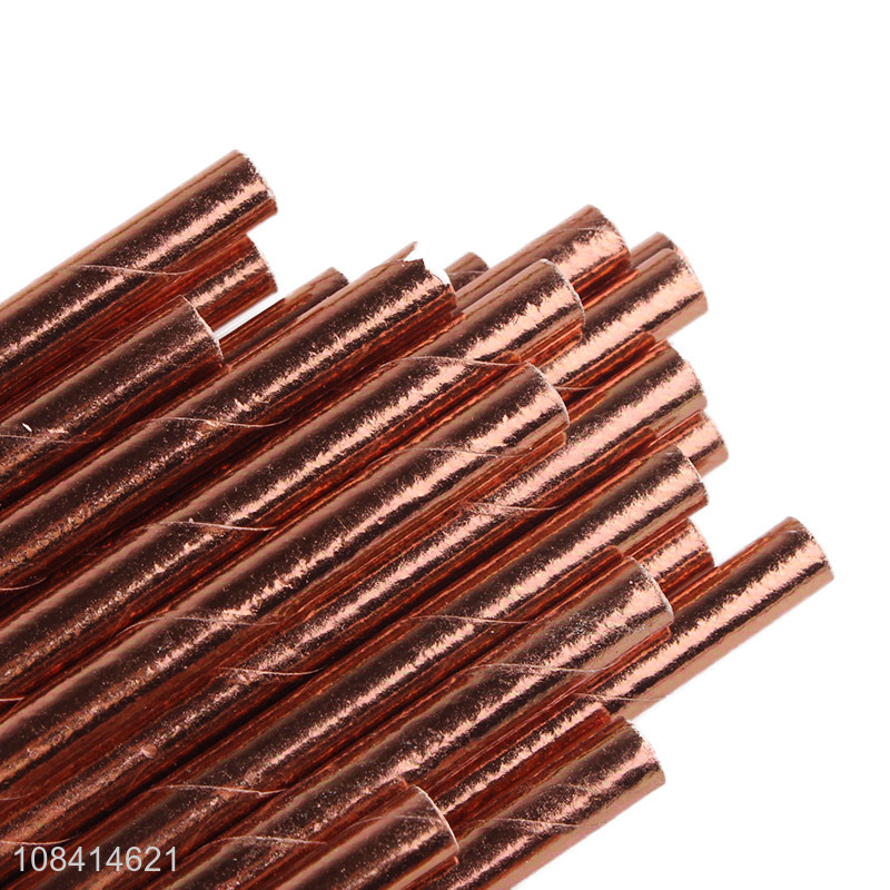 Wholesale 20 pieces biodegradable durable paper straws party decoration supplies