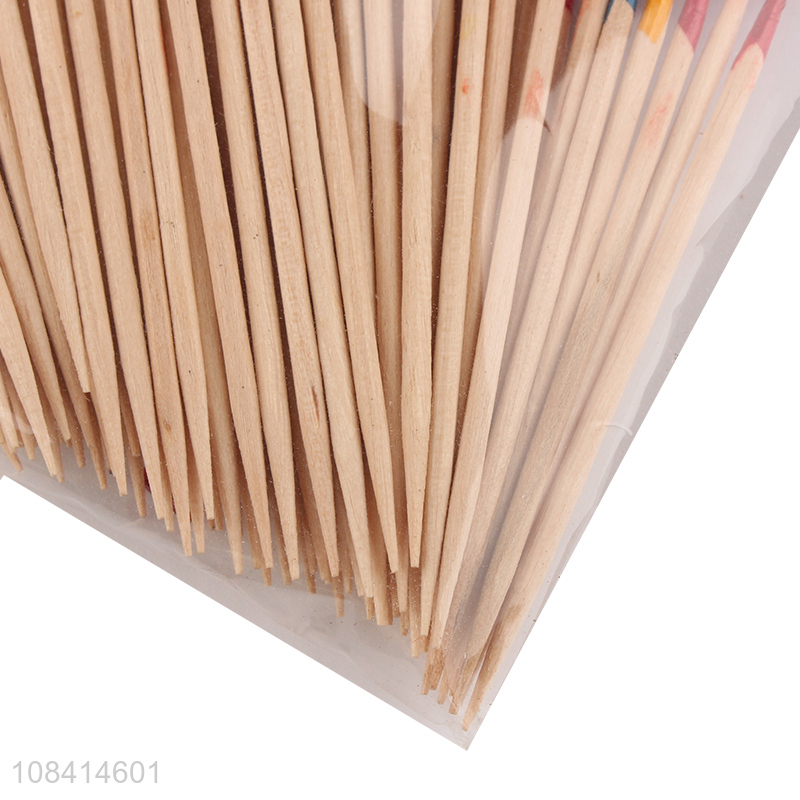 Wholesale 100 pieces disposable natural wooden fruit picks cocktail picks