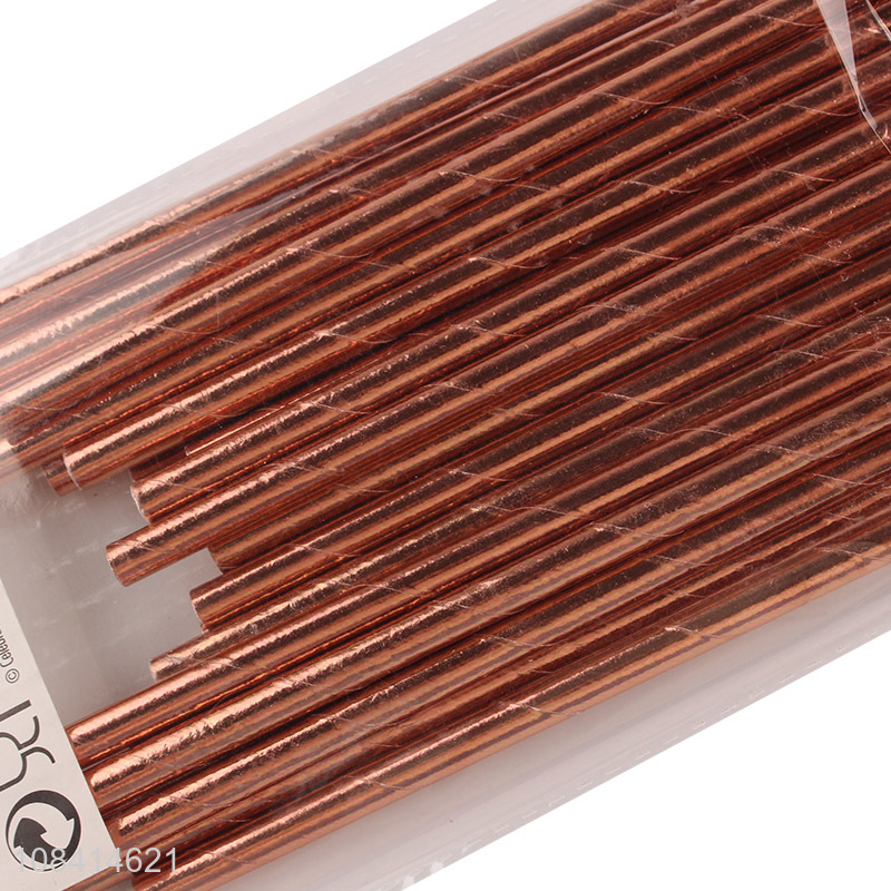 Wholesale 20 pieces biodegradable durable paper straws party decoration supplies