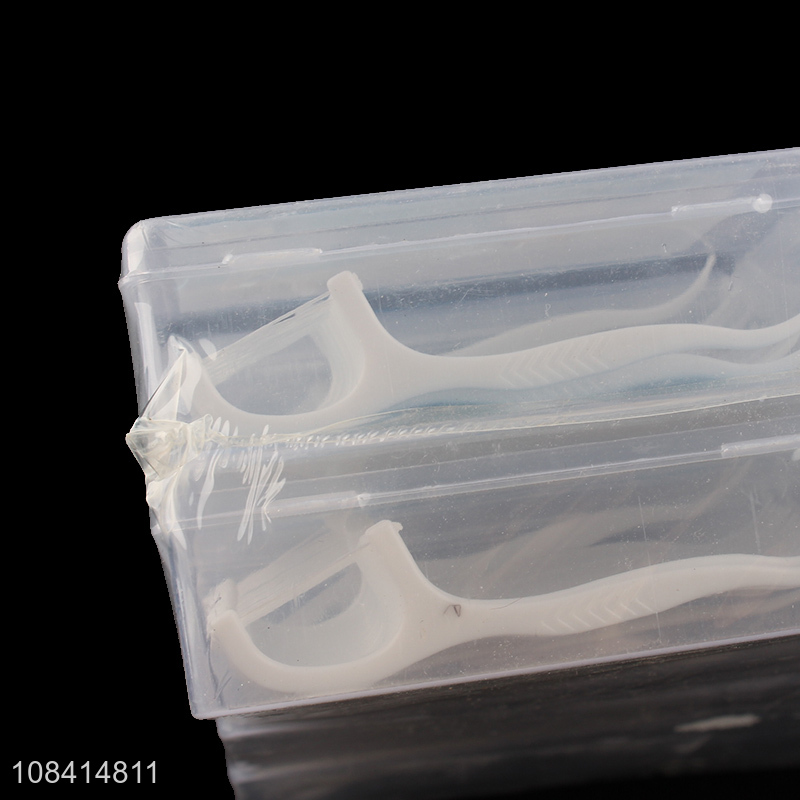 Factory wholesale 30 pieces individual dental floos picks in plastic box