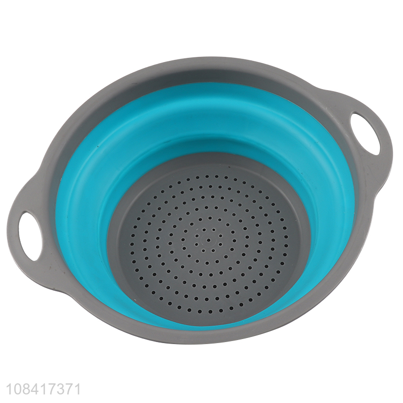 Hot selling collapsible plastic drain basket kitchen food washing basket