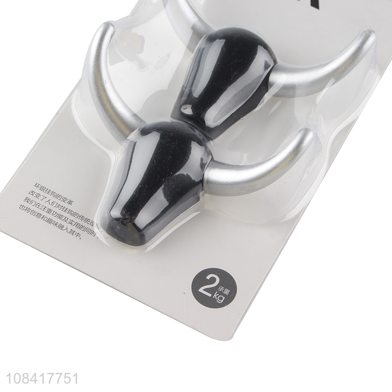 New arrival creative horn hooks free punch sticky hooks