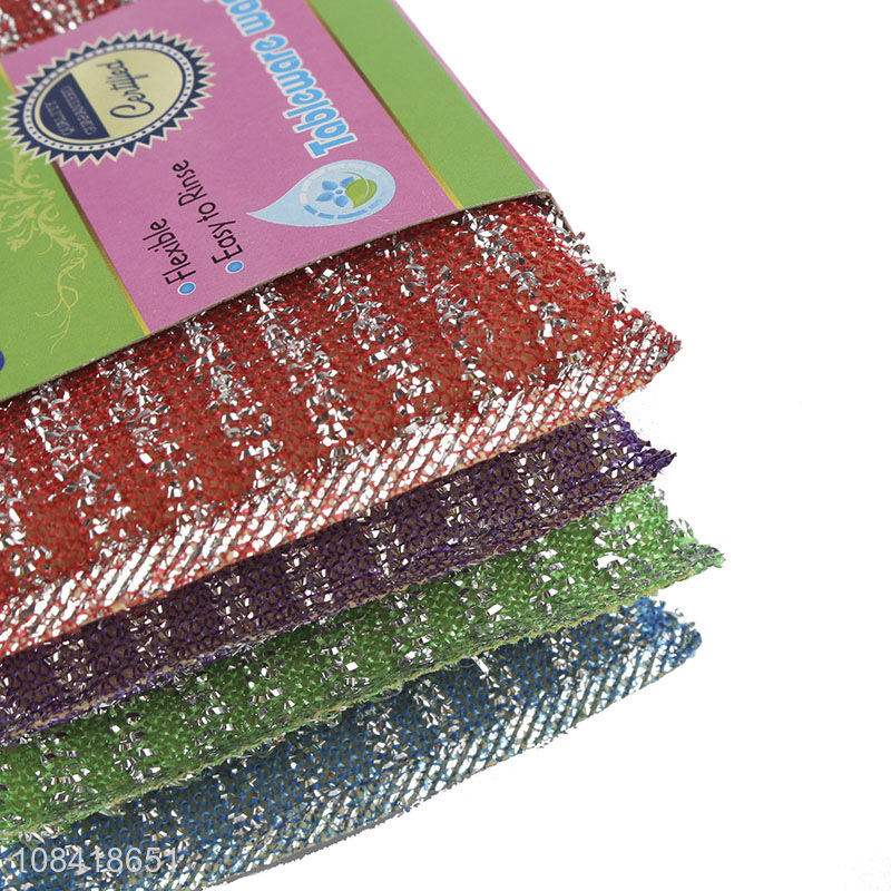 High quality 3 pieces kitchen pot dishwashing sponge scouring pads