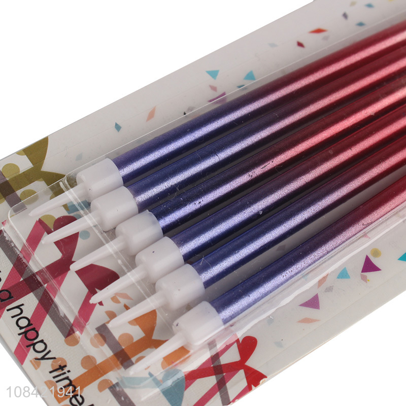 Wholesale price 12 gradient gold plated birthday candles