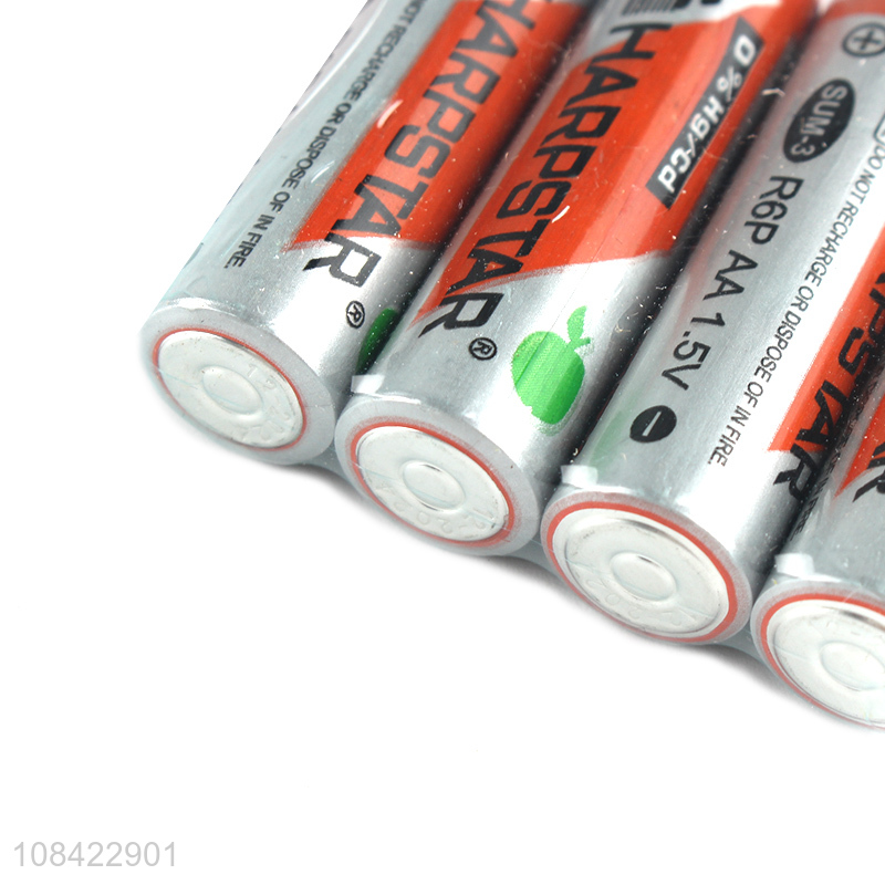 China supplier R6P 1.5V AA zinc manganese battery dry batteries
