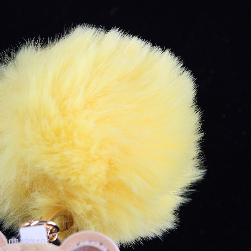 China imports lovely fluffy fur pompom key chain handbag pendant