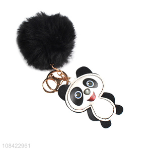 Online wholesale fur ball key chain pompom keychain cute keyring