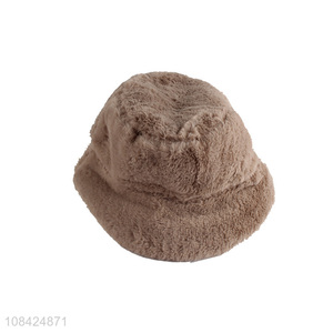 Wholesale from China winter warm furry bucket hat faux fur bucket cap