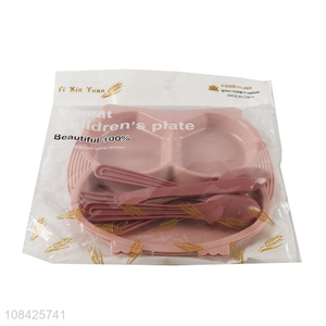Latest products pink kids plate tableware set for home