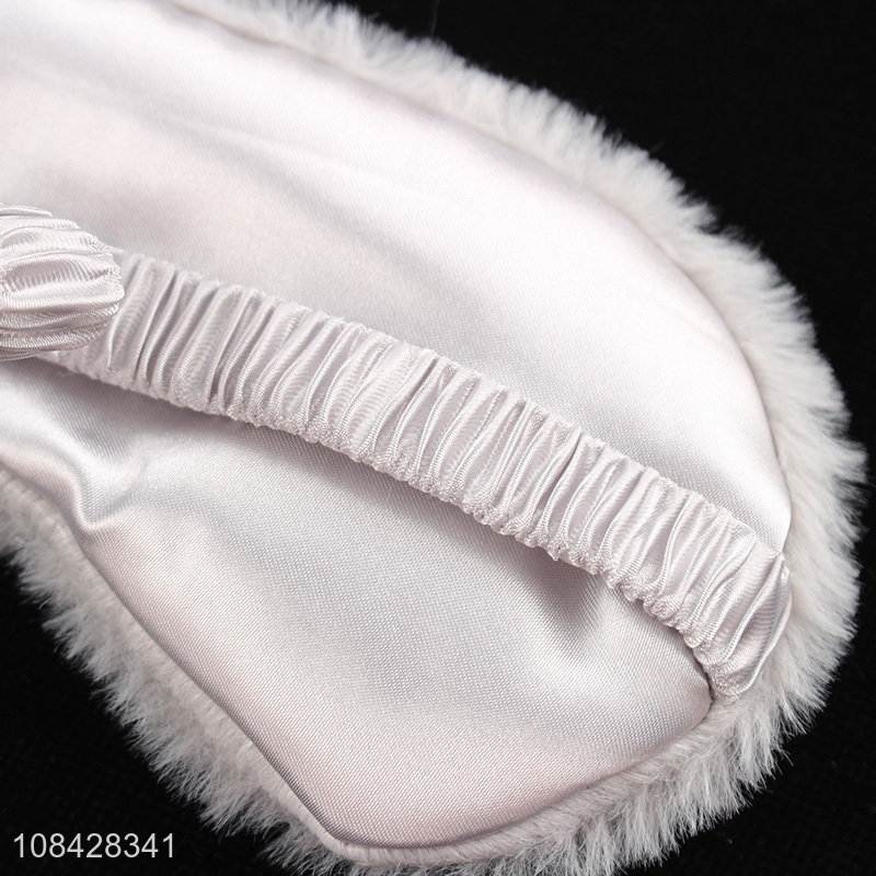 Factory direct sale gray rabbit fur sleep eye mask