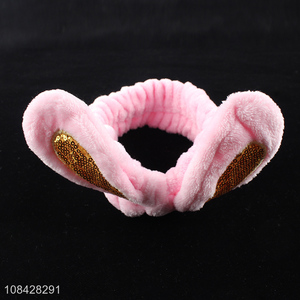 China Market Fashion Sequin Knotted Rabbit Headband